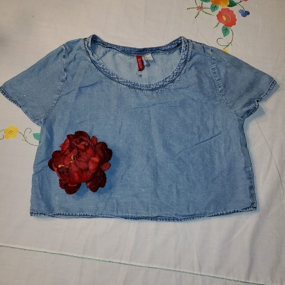 H&M Divided Lightweight Jean Crop Top